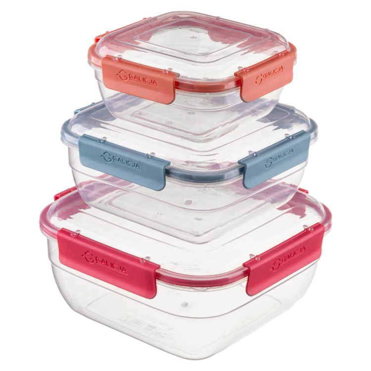 Komplet pojemników kwadratowych VIVO 3 sztuki